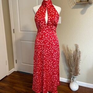 Zara midi red dress. Worn to church twice. Like new .
